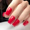 Falsas Nails 24 unids brillante marrón oscuro prensa en falso con pegamento de gelatina DIY largo artificial cubierta completa herramienta de manicura