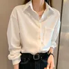 Women's Blouses Shirts Women's Shirt Classic Chiffon Blouse Female White Shirt Loose Long Sleeve Shirts Lady Simple Style Tops Clothes Blusas 12613 230317