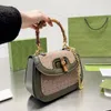 Mini Bamboo Hand Bag Classic Letter Printing Shoulder Bags Vintage Women Crossbody Handbags Purse Removable Chain Strap Bamboo Buckle Flap Cell Phone Pocket