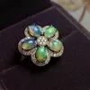 Cluster Rings KJJEAXCMY Fine Jewelry 925 Sterling Silver Inlaid Natural Opal Luxurious Ring Classic Female Got Engaged Marry Party Birthday