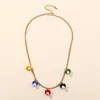 Pendant Necklaces 2023 Colorful Mushroom Necklace For Women Cute Resin Jewelry Gold Color Chain Collier Choker Wedding Jewellery Gifts