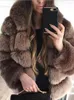 Moda de pele feminina Casaco Faux Autumn Winter Women Jacket fofo