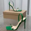 Gianvito Rossi Ribbon Candy zielony sandał 10,5 cmwomen luksusowy Cleo Crystal High Heels Przezroczysty Pvc Stiletto Sandal Sandal Pasku