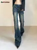 Jeans pour femmes Aotvotee Femmes Jeans High Waited Flare Pantal