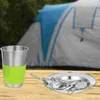 Ensembles de vaisselle Set Camping Serving Kit en acier inoxydable Couverts Assiettes Ustensiles de cuisine Sac à dos Portable Fourchette Cuillères Ustensiles Cuillère Vaisselle