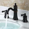 Zlew łazienki krany Kul /Różowe /czarny luksusowy mosiądz trzy otwory Dwa uchwyt kaucja miedziana miękkie mikser z zimną wodą