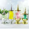 Gift Wrap 5pieces Big Candle Plastic Candy Boxes Transparent Cases Gold/Silver Case For Wedding Birthday Party Dec