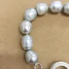 Strand Nature Freshwater Pearl Armband Fashion. NICE CLASP Big Drop Shape Grey Color