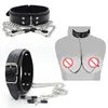 Lederen choker bondage kraag met tepels borstklem clamp clip keten slave bdsm sex speelgoed voor vrouw volwassen spelletjes