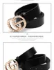 Belts Belt women's fashion double g inlaid pearl smooth buckle trouser new couple's belt straight