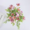 Flores decorativas 1 Uds flores artificiales pequeño ramo de margaritas Gerbera seda de manzanilla falsa para la decoración del hogar de la boda