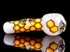 Glass Smoking Pipe Heavy Tabocco Hand Pipes Honeycomb Bee Hand Painting Handmade Herb Spoon Bowl