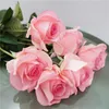 Decorative Flowers Simulation Roses Real Touch Latex Fake Home Study Auditorium Decoration White Flower Artificial Diana Rose Wedding Decor