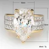 Woda Drop 5ct Lab Diamond Pierścień 14K Złote zaręczyny Pierścienie weselne dla kobiet Party Bridal Party Biżuteria Prezent