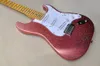 6 Strings Sparkle Pink Electric Guitar with Yellow Maple Fretboard SSS Pickups