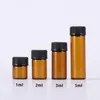 Brown Glass Essence Oil Bottles 1ml 2ml 3ml 5ml Perfume Sample Tubes With Plastic Tip And Caps