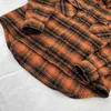 Women's Blouses & Shirts designer black orange plaid men's and women's shirt loose casual couple wool coat trend 9O8B