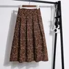 Gonne in stile coreano Summer Elegante gonna floreale vintage jupe High Waist A-line elastico lungo elastico sottile