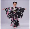 Scenkläder nyhet blommig barnfest klänning japansk baby flicka kimono barn vintage yukata barn cospaly dräkt