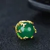 Серьги-герметики продают натуральный золотой цвет вручную 24K Inlay Jade Fish Hail Studs Модные ювелирные украшения мужчины женщины удача подарки