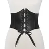 Dameshoeders gotische zwarte dames taille cincher korch corset shapewear riem vrouwelijke sexy bustier body shaper band slanke brede jurk gordel