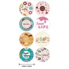 Geschenkafwikkel Happy Birthday Sticker Paper Lijmstickers Tape Label voor zelfgemaakte bakkerijverpakking Scrapbooking Kids Party