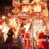 Рождественские украшения персонализируйте письмо с флагом вечеринки Merry Jute Burlap Bunting Flags Flags Candy Bar
