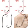 Fishing Hooks 40Pcs Stainless Steel Fishing Hook Fishhooks Fishing Accessories White Big Extra Long Shank Hooks Size 1/0-10/0 P230317