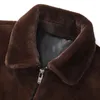 Herrjackor 2023 Autumn Winter Men's faux päls elegant social lång kappa lyxknapp avslappnad iller imitation mink hårjacka kläder