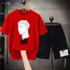 WANGCAI01 Herrspårspår Slam Dunk Print Tracksuit Men Sports Pure Cotton T Shorts 2 -stycken Set Japanese Anime Charactor Sportswear Workout 0318H23