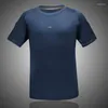 Men's T Shirts Tactical Lapel Quick-drying T-shirt Moisture-absorbing Casual Round Neck Short Sleeve Stretching Shirt Fitness Clothing