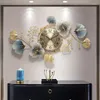 Wanduhren Kreative Luxusuhr Wohnzimmer Esszimmer Sofa Hintergrund Dekoration Gold Eisen Hängend Großes schnelles Schiff