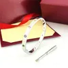 Luxury Colorful Stone Love Bangle Bracelet Women Men Screw Bracelets For Lover Titanium Steel Nail Jewelry Femme Pulseira Femin 2HLL