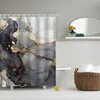 Curtain & Drapes Abstract Marble Print Shower For Living Room Art Decoration Polyester Waterproof Bathroom With Hooks