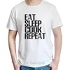 メンズTシャツ面白いクールなクールな睡眠料理の男性夏のスタイル半袖シェフライフTシャツトップカミーズセタストリートウェアティー