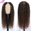 Syntetiska peruker Höjdpunkter peruk vattenvåg mänskligt hår S V Del Curly för kvinnor Brasiliansk jungfrulig Glueless Machine Made 230227