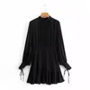 Robes décontractées Beehouse Elegante Sukienka Blouses Robe Vestido de Mujer Woman Vêtements Femme Prom Black Black Long manches