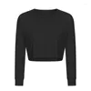 Active Shirts Lu Logo Women Loose Fit Long Sleeve Yoga Crop Tops Short Fitness Running T- Gym Blouses Sports Tee Workout Sportswear