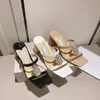 latest womens slippers Diamond Buckle beach casual fashion block heel designer sandals Party work Luxury Thick heel sandal Top quality Open toe women shoes with box