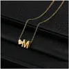 Pendanthalsband Fashion Creative Love 26 English Letters Simple Necklace Wild Peach Heart Short Clavicle Chain Drop Delivery Jewel Dhui8