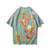 Männer T-Shirts 2023 Hip Hop T-Shirts Männer Harajuku Gedruckt Floral T-shirt Kurzarm Baumwolle Casual Blume Mode Tops Tees MG411