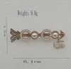 Simple Marque Designer Broche Lettres Broches Broches Femmes Cristal Strass Perle Broches De Noce Jewerlry Accessoires