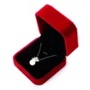 Jewelry Pouches Velvet Ring Box For Necklace 10pcs 7x7x4cm Wine Red Wedding Display Packaging Gifts Royal Blue