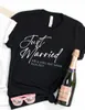 T-shirt pour femmes Just Married TShirt personnalisé mari et femme couples lune de miel enfin correspondant mariage t-shirt 100% coton Streetwear goth y2k 230317