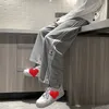 Herrbyxor Autumn Summer Baggy Sweatpants Men joggar hip Hop streetwear svart grå bred ben rak mens casual track byxor 230317