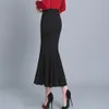 Skirts 2023 Fashion Women Long Vintage Mermaid High Waist Skirt Black Package Hip Slim Tight Fishtail Office Lady For Spring 230317