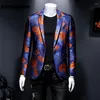 Men's Suits 2023 Single Breasted Long Sleeve Printed Suit Jacket Men Fashion Trim Dress Coat Wedding Business Blazer Masculino -5XL 6XL