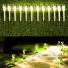 10 pièces éclairage extérieur LED jardin au sol décoratif petit Tube lampes solaires lampes de piquet de pelouse en acier inoxydable