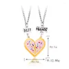 Ketens lovecryst 2pcs/set schattig hart gebroken legering donut roze magnetische vriend ketting voor kinderen meisjes mode vriendschap geschenken