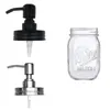 Black Mason Liquid Soap Dispenser Jar Lids Rust Proof Rostfritt stål Badrumschampo tvålar Lotion Pumplock Inga burkar 30 st